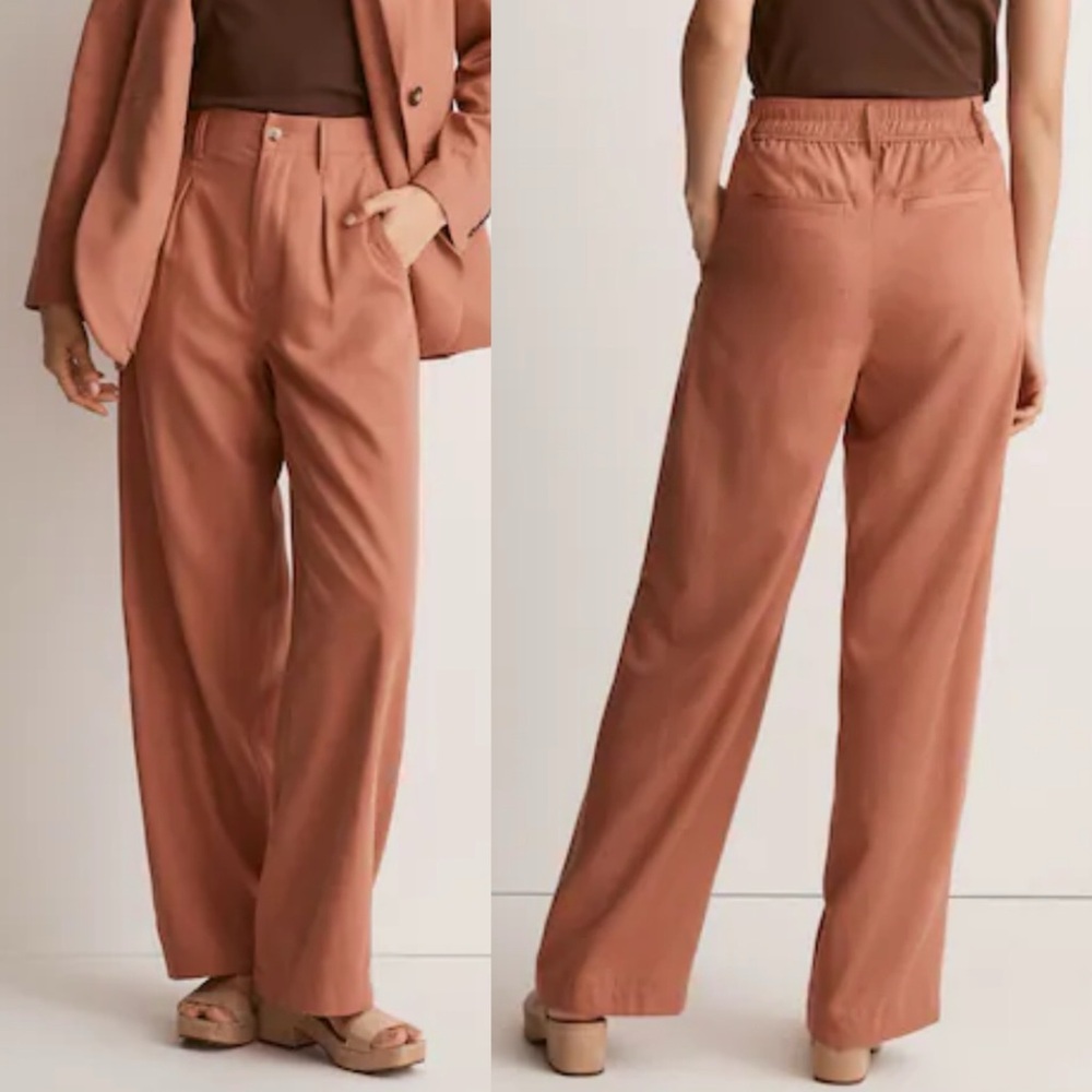Madewell The Neale Straight-Leg Pant in‎ Drapeweave Dried Rose size 4